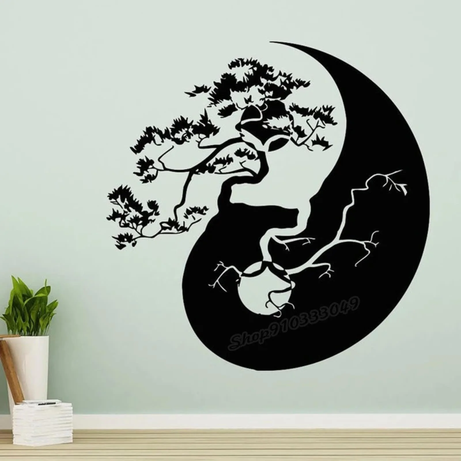 Наклейка на стіну Tree Bonsai Yin Yang Вінілова, фото №2 Наклейка на стіну Tree Bonsai Yin Yang Вінілова, фото №2