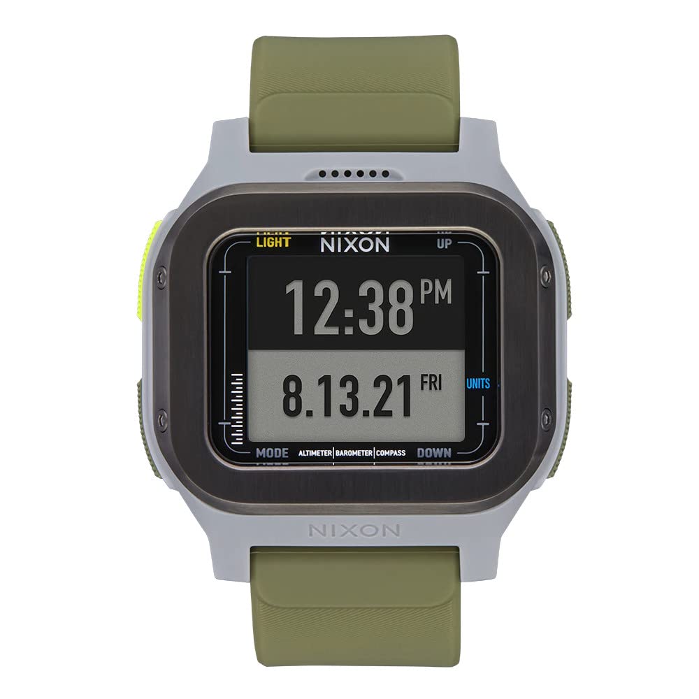 Часы Nixon Digital Автомат A1324-2072-00 Пластиковый Ремешок Ганметалл/Сурплюс, фото №1