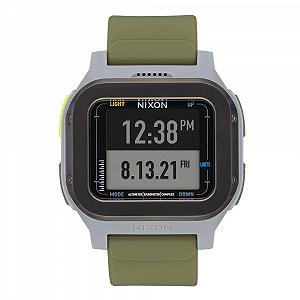 Часы Nixon Digital Автомат A1324-2072-00 Пластиковый Ремешок Ганметалл/Сурплюс - Фото 1