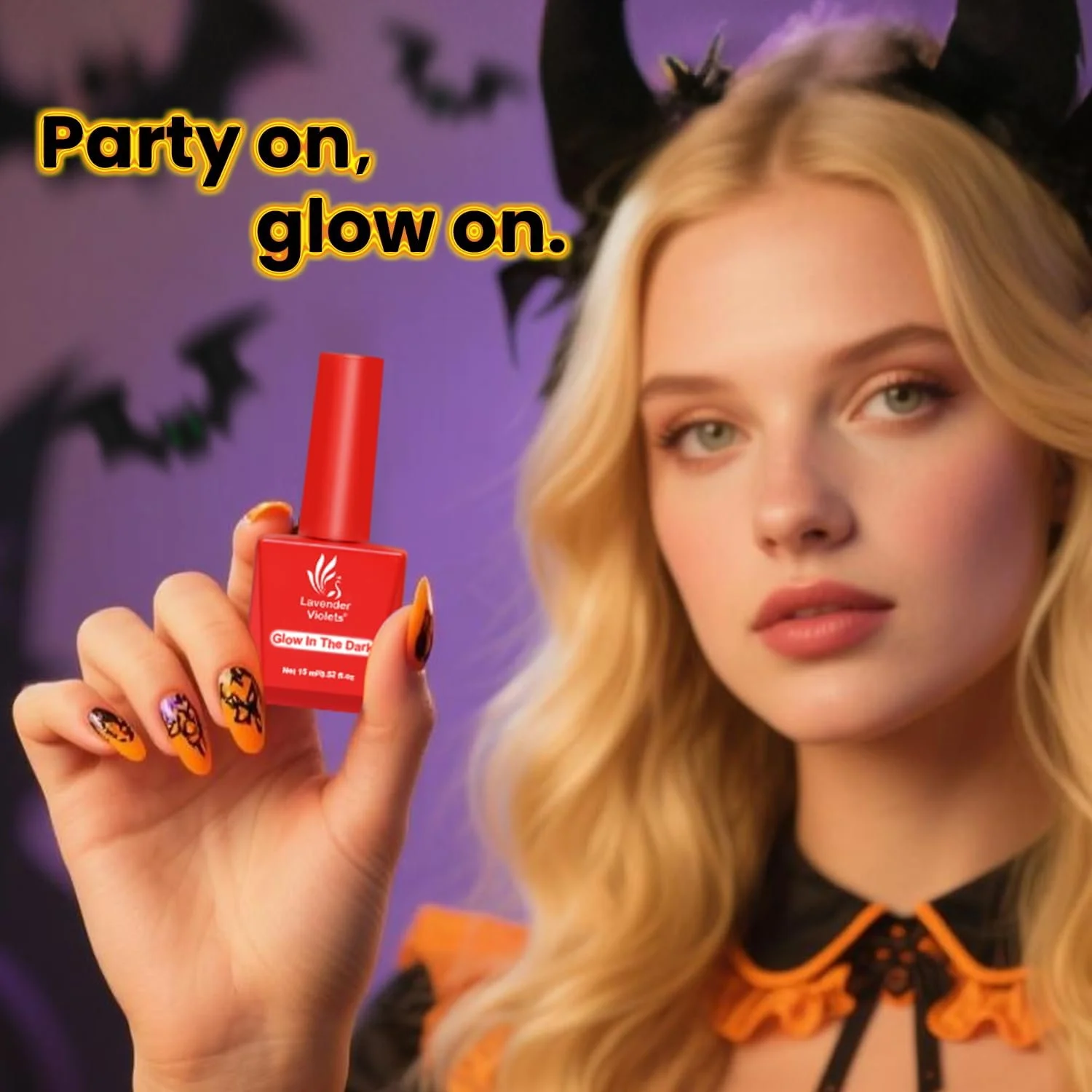 Гель-лак Lavender Violets 15 мл, що світиться у темряві довготривалий A103, фото №3