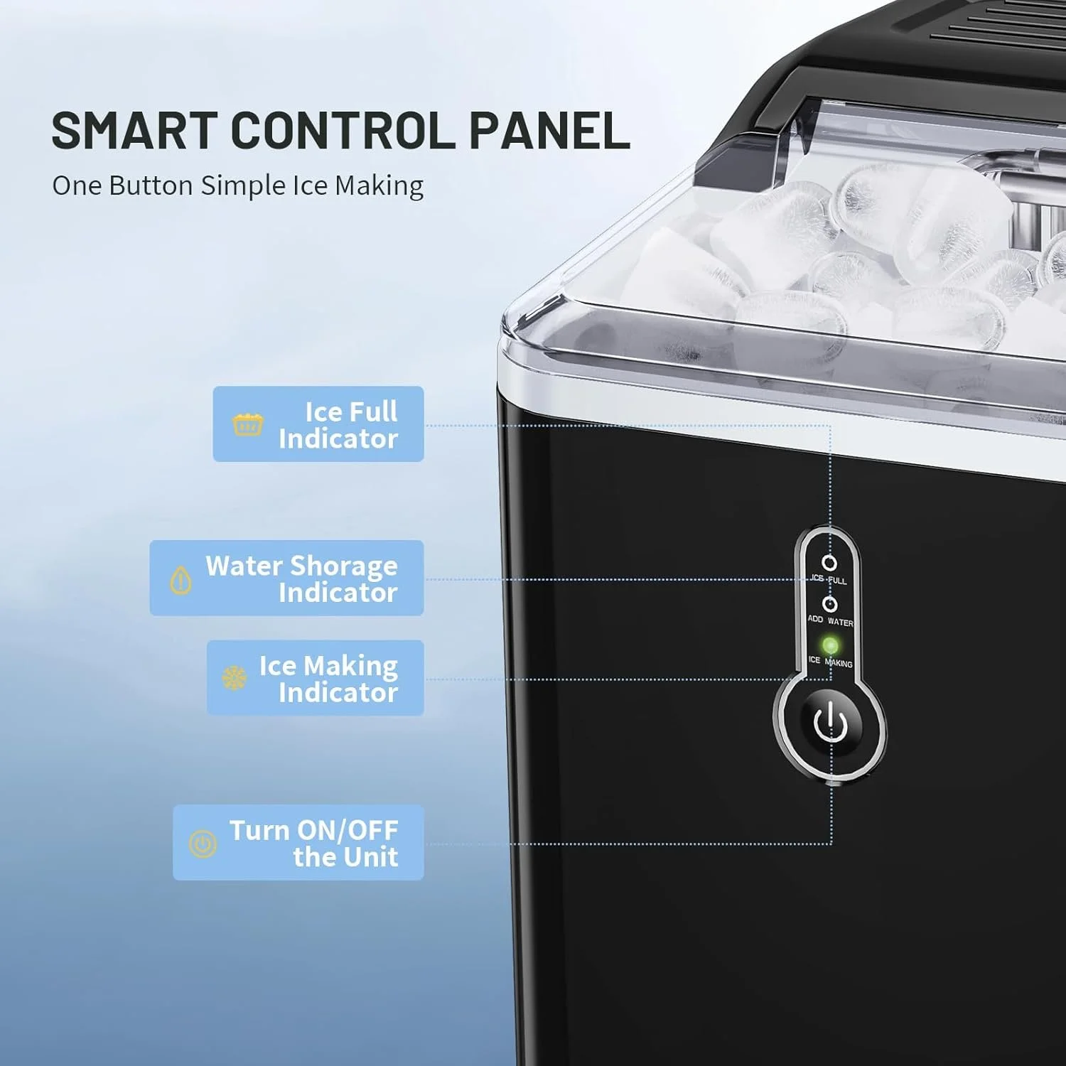 Льодогенератор VINATO ICM 1221 / 1.5 л / 12кг/добу / Black, фото №5