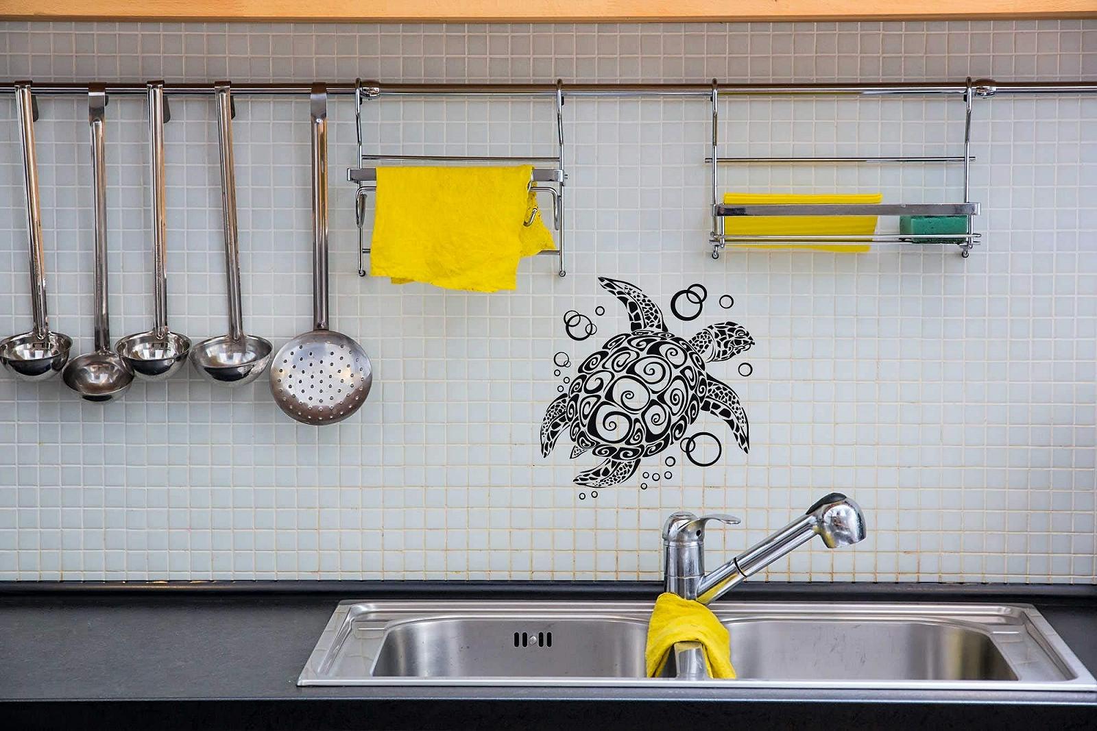 Наклейка на стіну Bubble Turtle A076 66 см x 60 см Чорна, фото №4