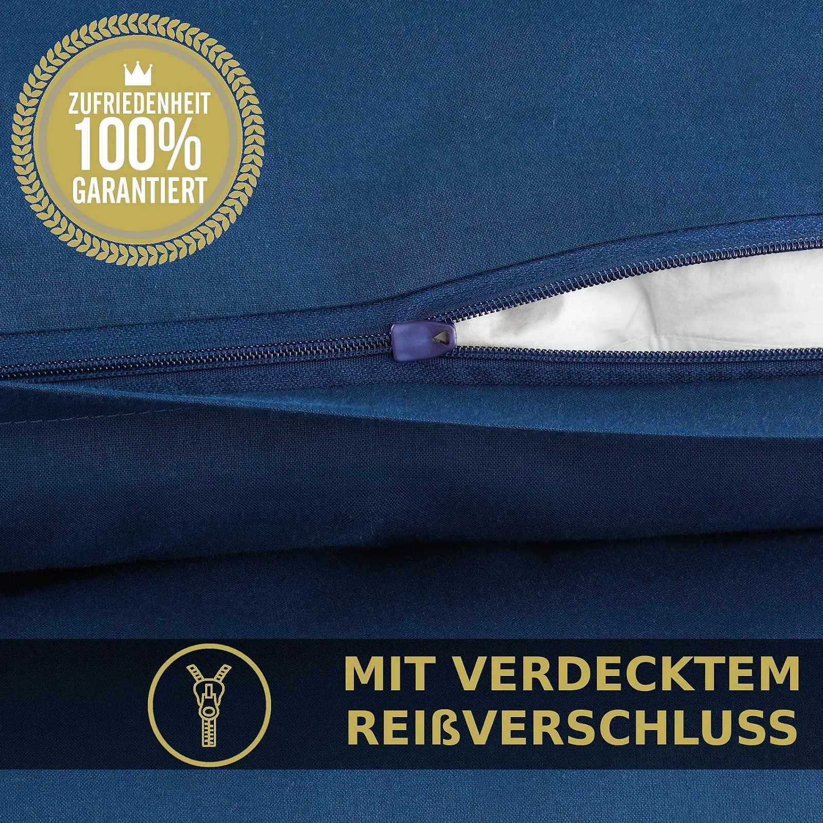 Постельное белье MALIKA 135 x 200 см + 80 x 80 см, хлопок, Renforcé, Oeko-Tex, на молнии Однотонное, фото №5