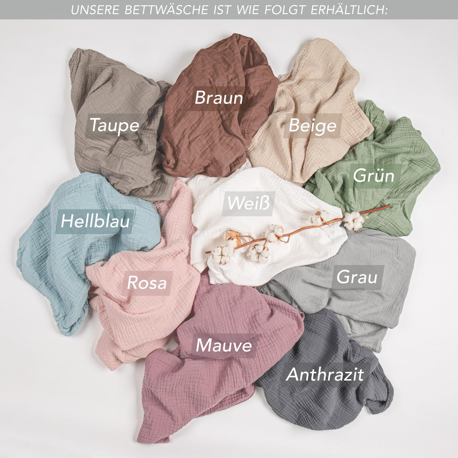 Постільна білизна з мусліну Pure Label 135 x 200 см з наволочкою 80 x 80 см, 100% бавовна - неймовірно м'яка, затишна постільна білизна бежевого кольору з мусліну, фото №6