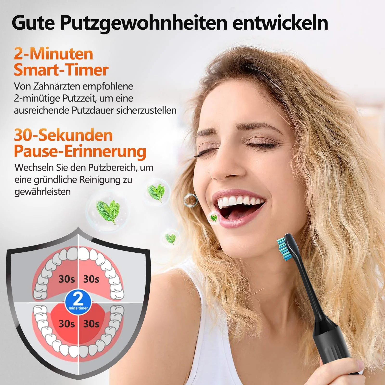 Электрическая звуковая зубная щетка 7MAGIC Knight 40000 VPM IPX7 90 дней работы Черный рыцарь, фото №6