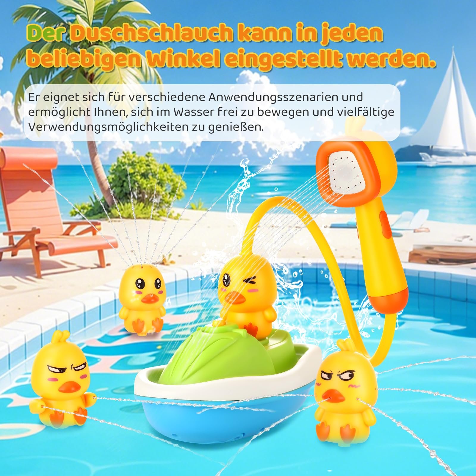 Іграшка для ванни Качка з душовою лійкою для дітей, фото №5