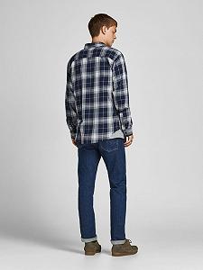 Рубашка Jack&Jones SLIM FIT Blazer-Checks, Tёмно-синий, S synthetic.ua - Фото 1