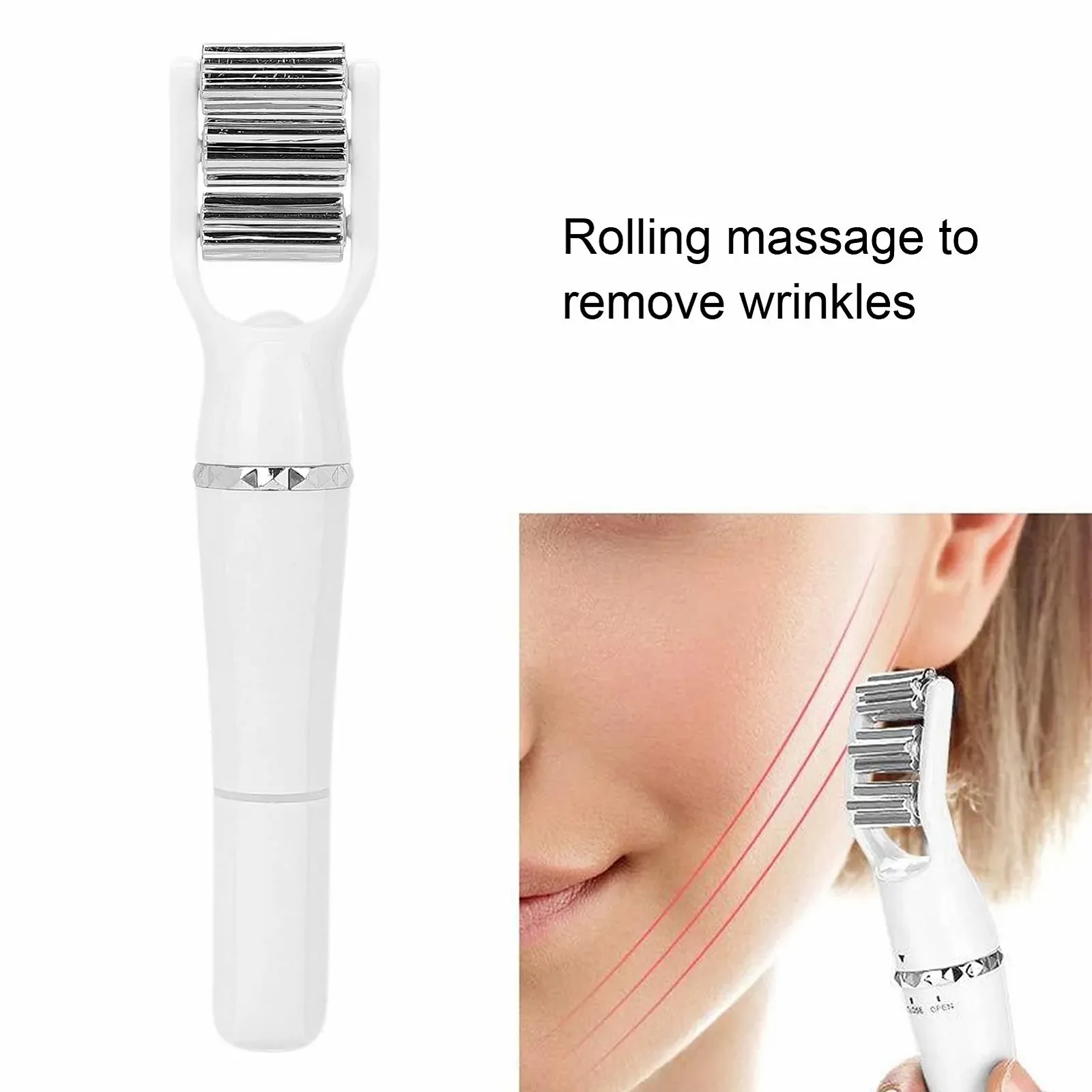 3 в 1 Ролик для масажу обличчя 3D Електричний косметичний ролик, фото №8