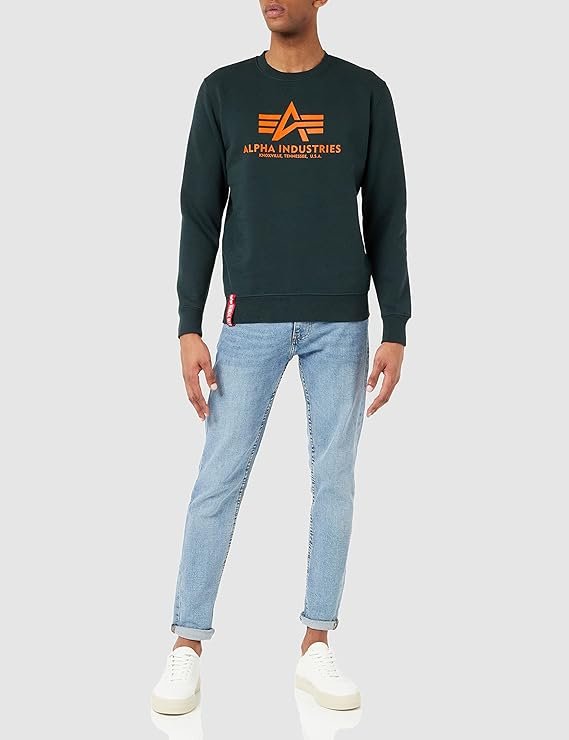 Мужской свитер Alpha Industries - Basic Dark Petrol - S, фото №2