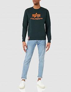 Мужской свитер Alpha Industries - Basic Dark Petrol - S synthetic.ua - Фото 1