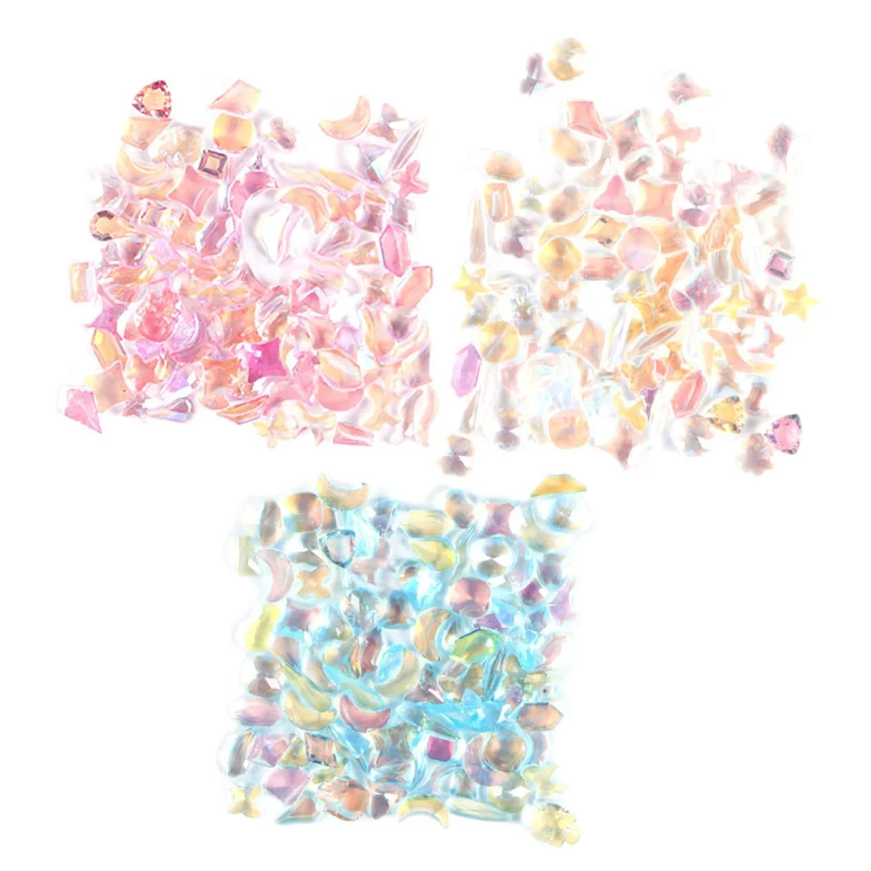 Стрази для нігтів Плоскі 3 пакетики, фото №1