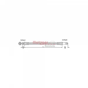 Тормозной шланг METZGER 4110275 GREENPARTS для MERCEDES-BENZ, передняя ось слева - Фото 1