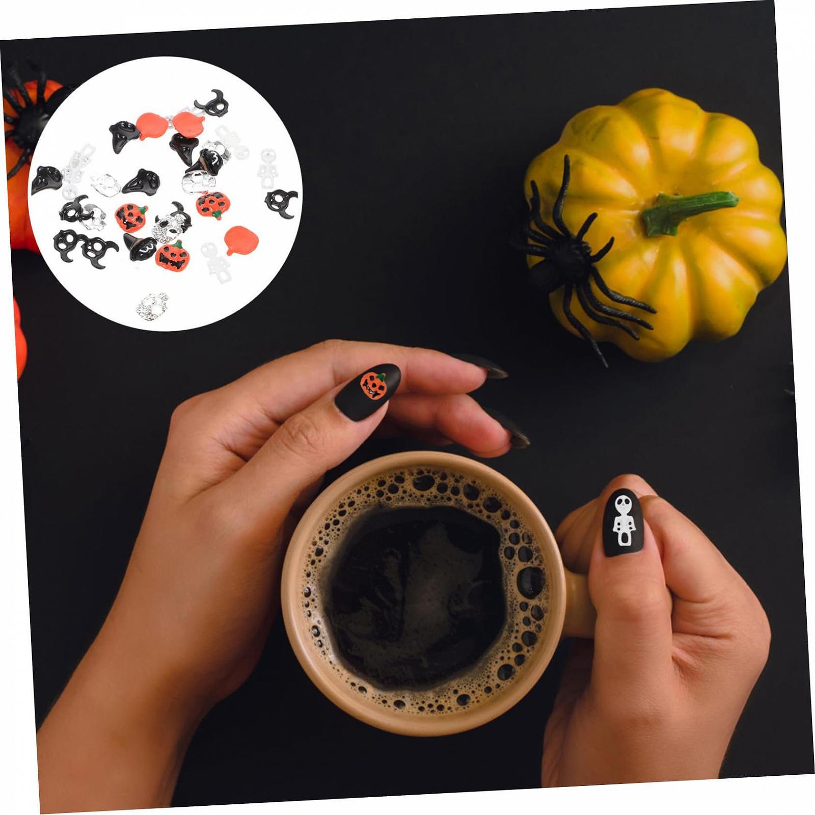Украшения для ногтей MERRYHAPY Набор 30 шт., Хэллоуин, Черный, фото №7
