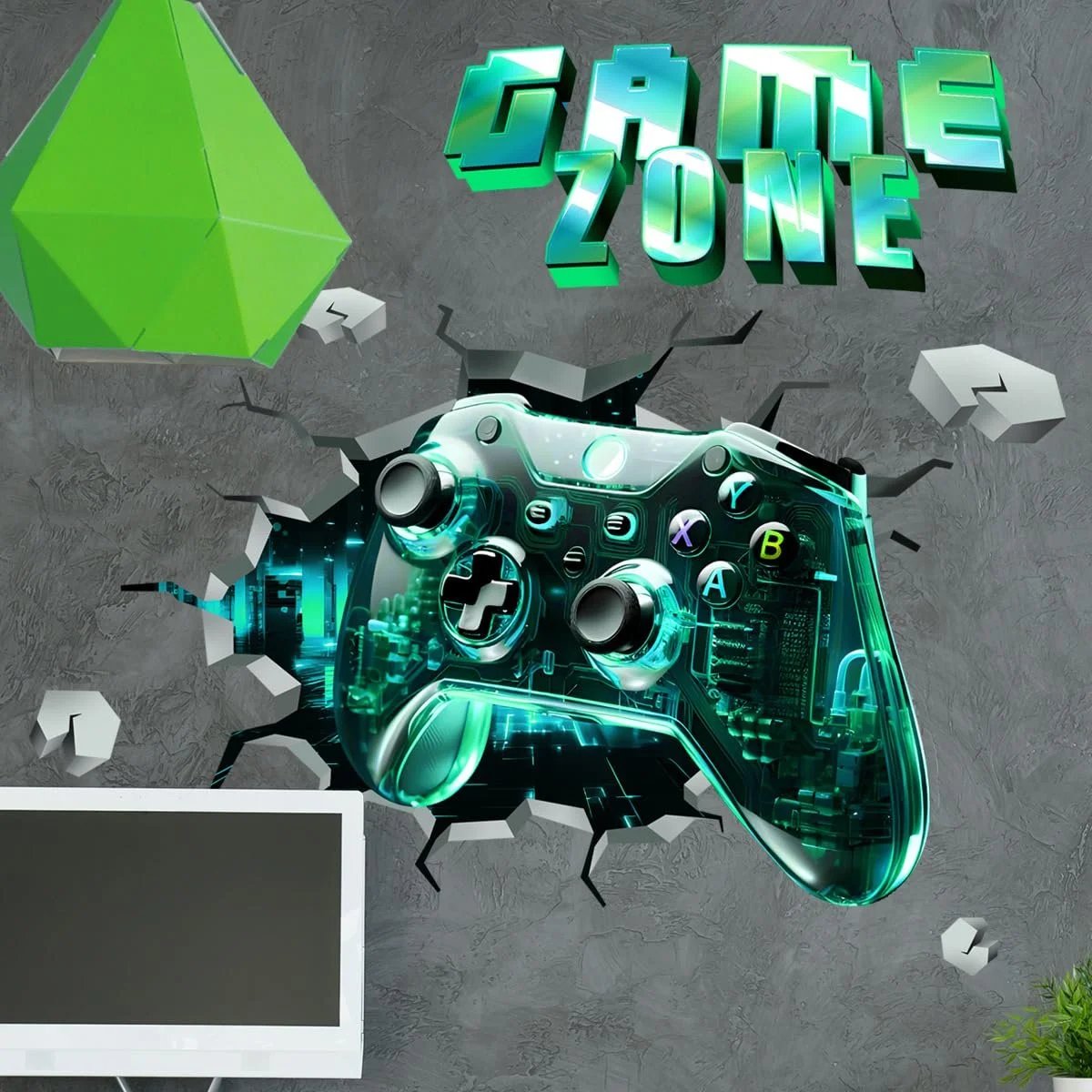 Наклейка на стену HGDESIGN Gamepad Game Zone 3D (A), фото №3