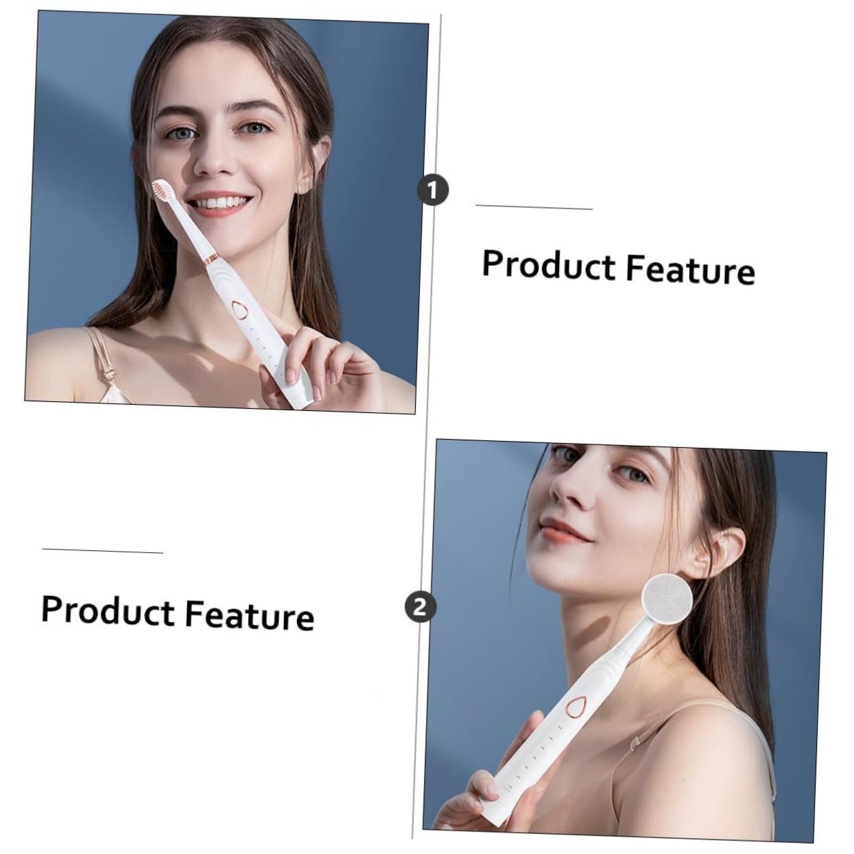 Звукова електрична зубна щітка VALICLUD 3 в 1 акумуляторна White, фото №7