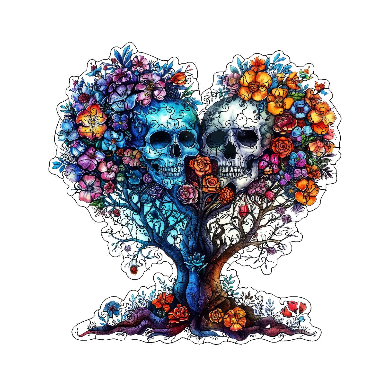 Деревянный пазл Skull с деталями неправильной формы 28.2 × 14.0 см, фото №1