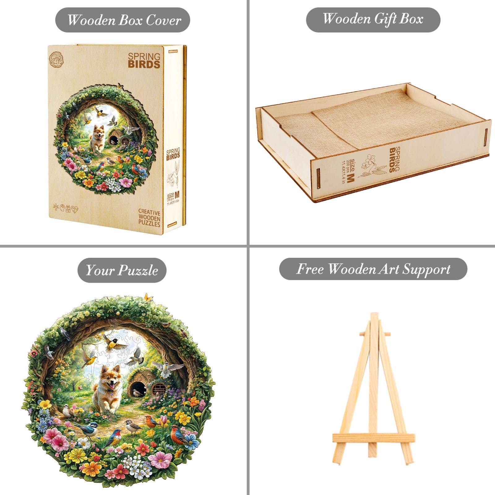 Пазл Spring Birds 290 деталей деревянный круглый, фото №2 Пазл Spring Birds 290 деталей деревянный круглый, фото №2