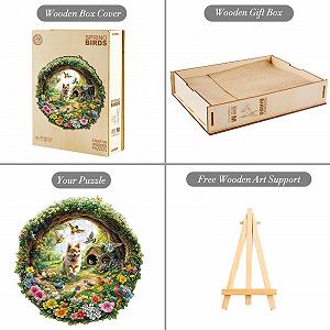 Пазл Spring Birds 290 деталей деревянный круглый synthetic.ua - Фото 1