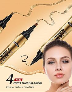 Карандаш для бровей Magic Dual Head 2 in 4 Liquid Waterproof Eyeliner Faux Wild Split (Светло-коричневый, 1) synthetic.ua - Фото 1