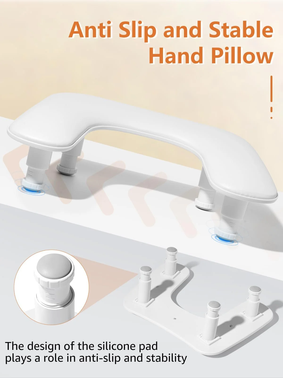 Підставка для рук U-подібна Deciniee для манікюрного столу, регульована висота, біла, фото №5