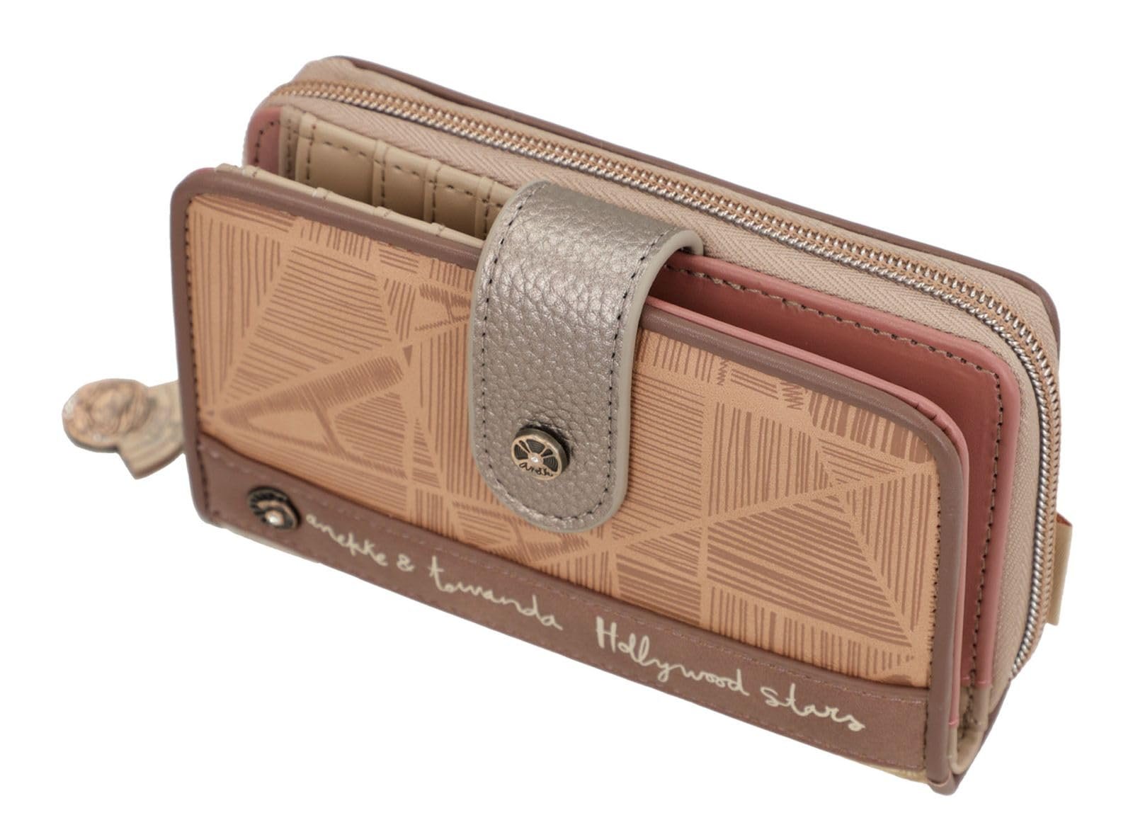 Кошелек Anekke Compact с молнией Stars Мелкие кожаные изделия из синтетической кожи Держатель для карт и кошелек 15 x 10 x 3 см Бежевый, фото №6