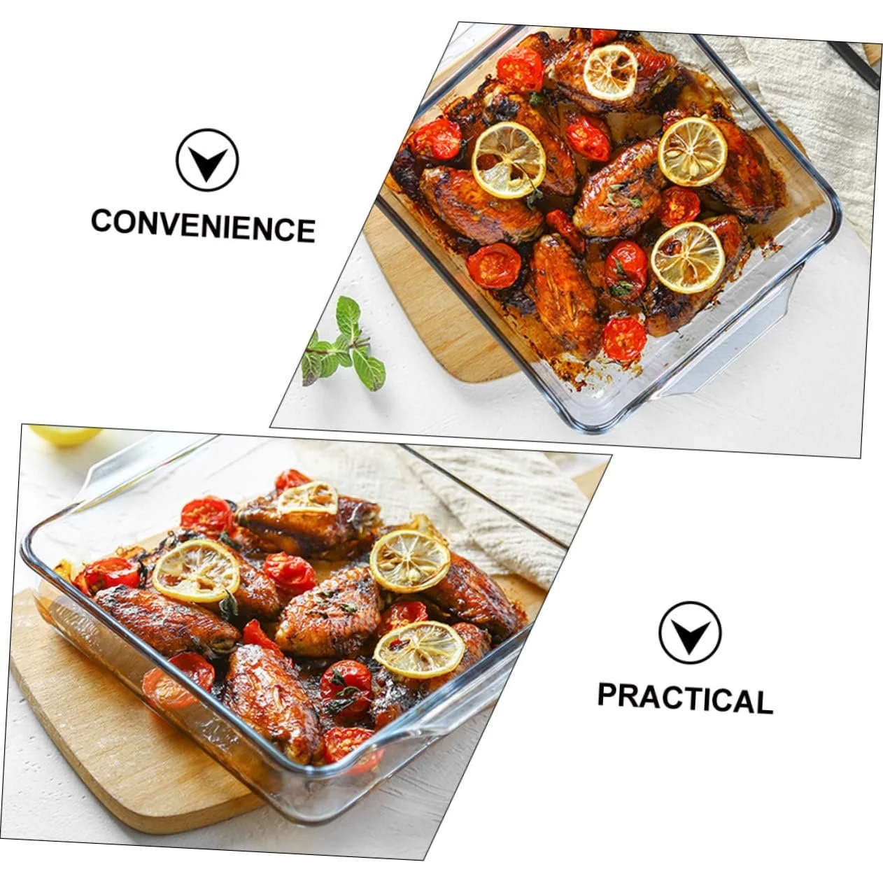 Форма для запекания стеклянная термостойкая с двойными ручками овальная, фото №5