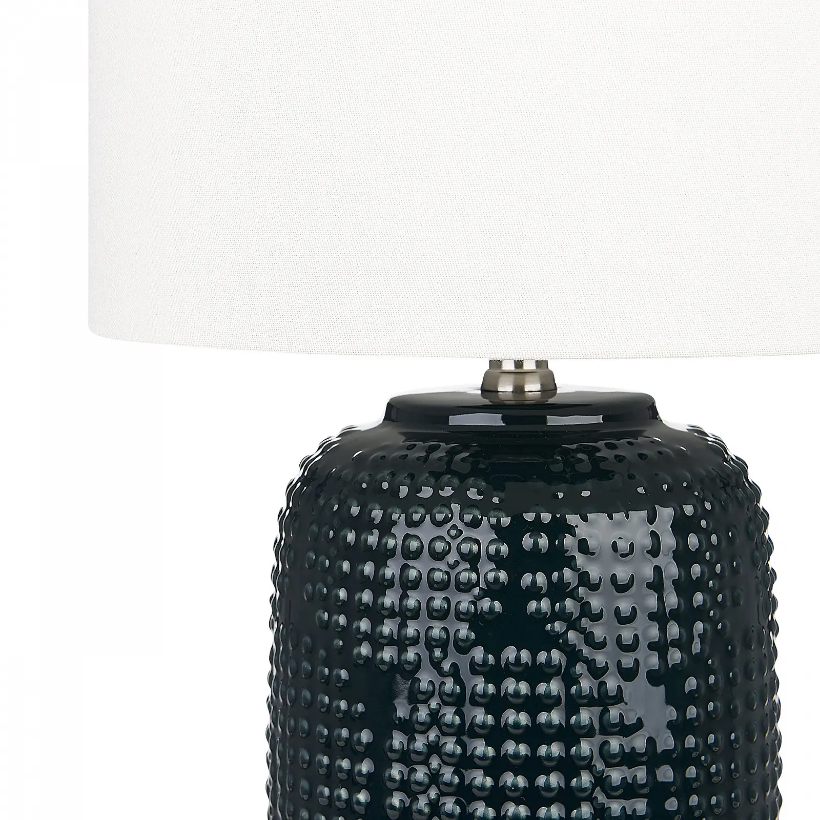 Настільна лампа Beliani Mussel Керамічна основа Білий абажур Темно-синя, фото №4