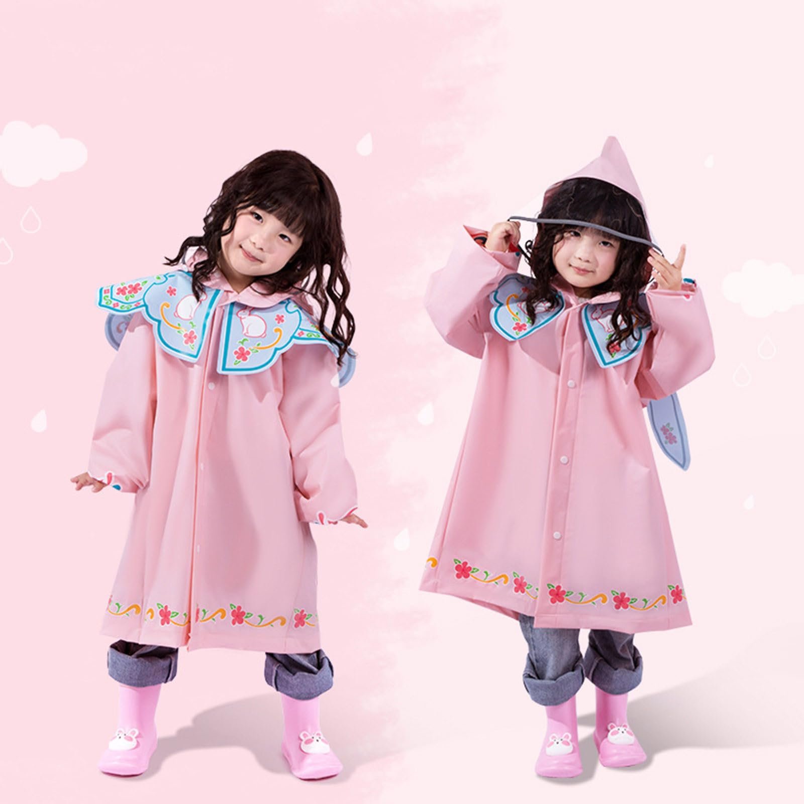 Дитячий дощовий плащ для дівчаток та хлопчиків, вітрозахисний, фото №3