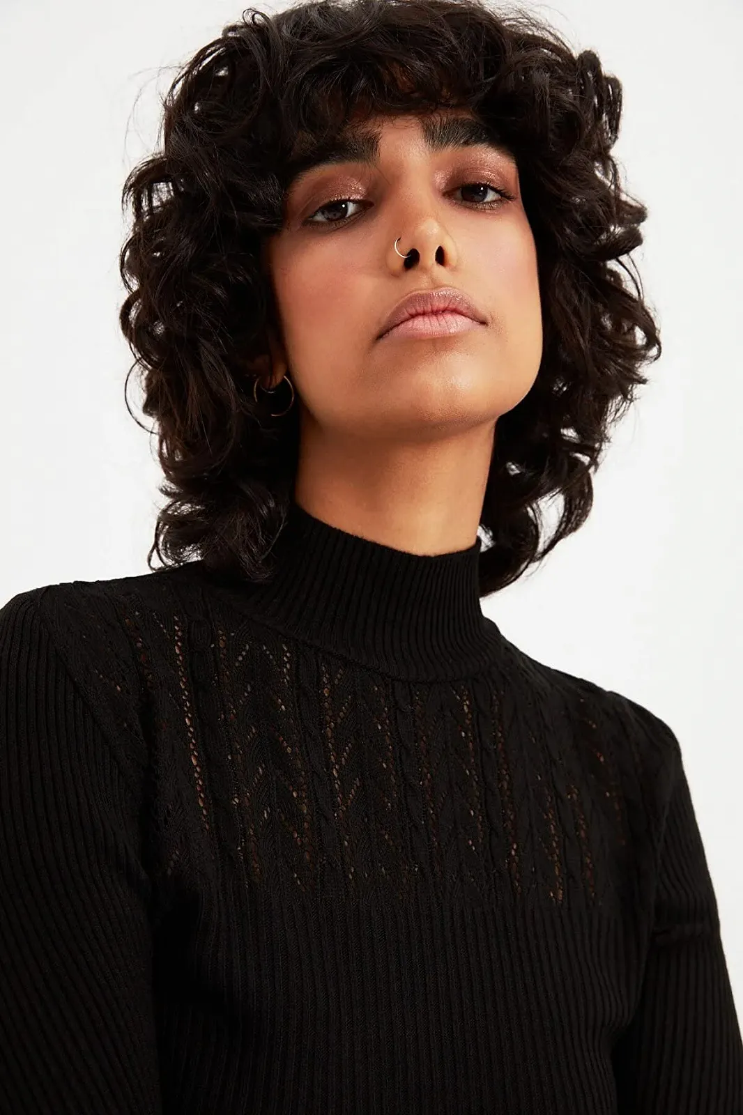 Світшот TRENDYOL Slim з ажурним коміром-стійкою, фото №2