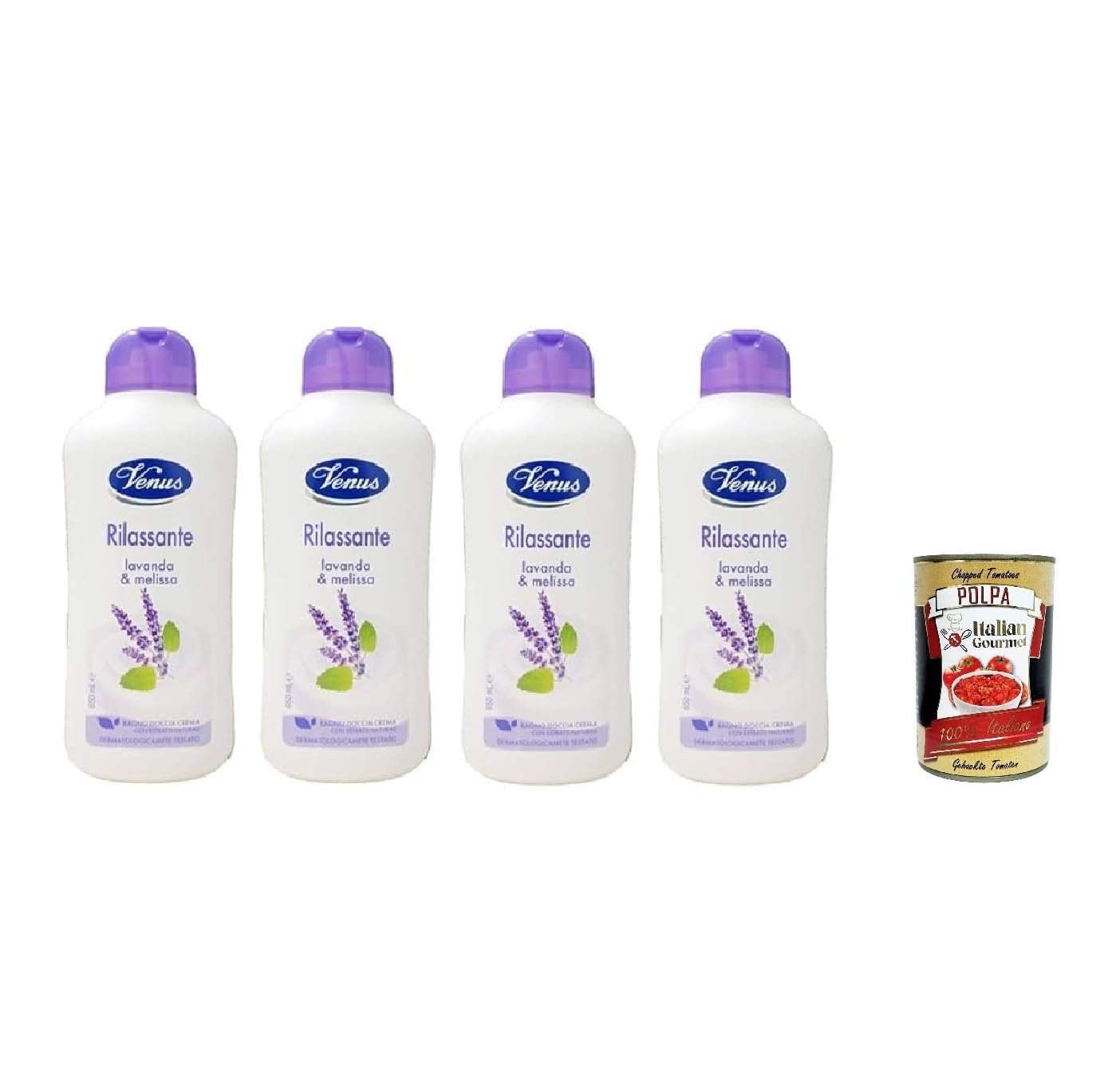 Гель для душу Venus Bagnodoccia з лавандою та мелісою 650 мл 4 шт, фото №1