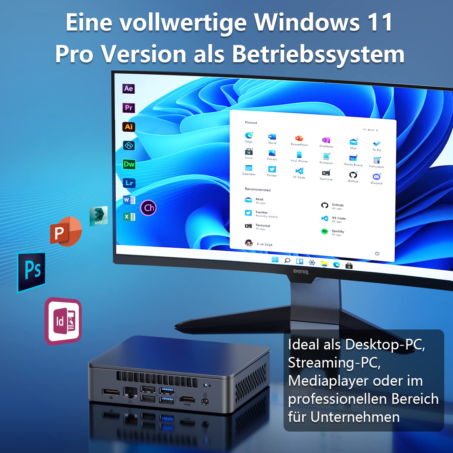 Мини-ПК Intel NUC 11 Essential с 11-го поколения N5105 до 2.9 ГГц 4 ядра 4 потока Мини настольный компьютер 8 ГБ ОЗУ 256 ГБ SSD Windows 11 Pro Настольный компьютер Двойной 4K UHD HDMI WiFi Bluetooth v5.1, фото №5 Мини-ПК Intel NUC 11 Essential с 11-го поколения N5105 до 2.9 ГГц 4 ядра 4 потока Мини настольный компьютер 8 ГБ ОЗУ 256 ГБ SSD Windows 11 Pro Настольный компьютер Двойной 4K UHD HDMI WiFi Bluetooth v5.1, фото №5