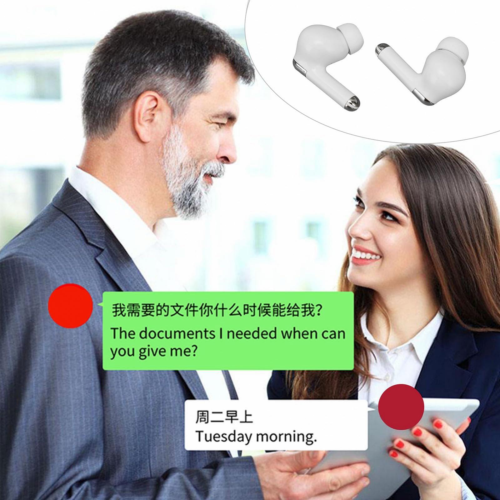 Навушники-перекладачі Bluetooth 5.3, 144 мови, шумозаглушення, бездротові, розумні, білі, фото №2