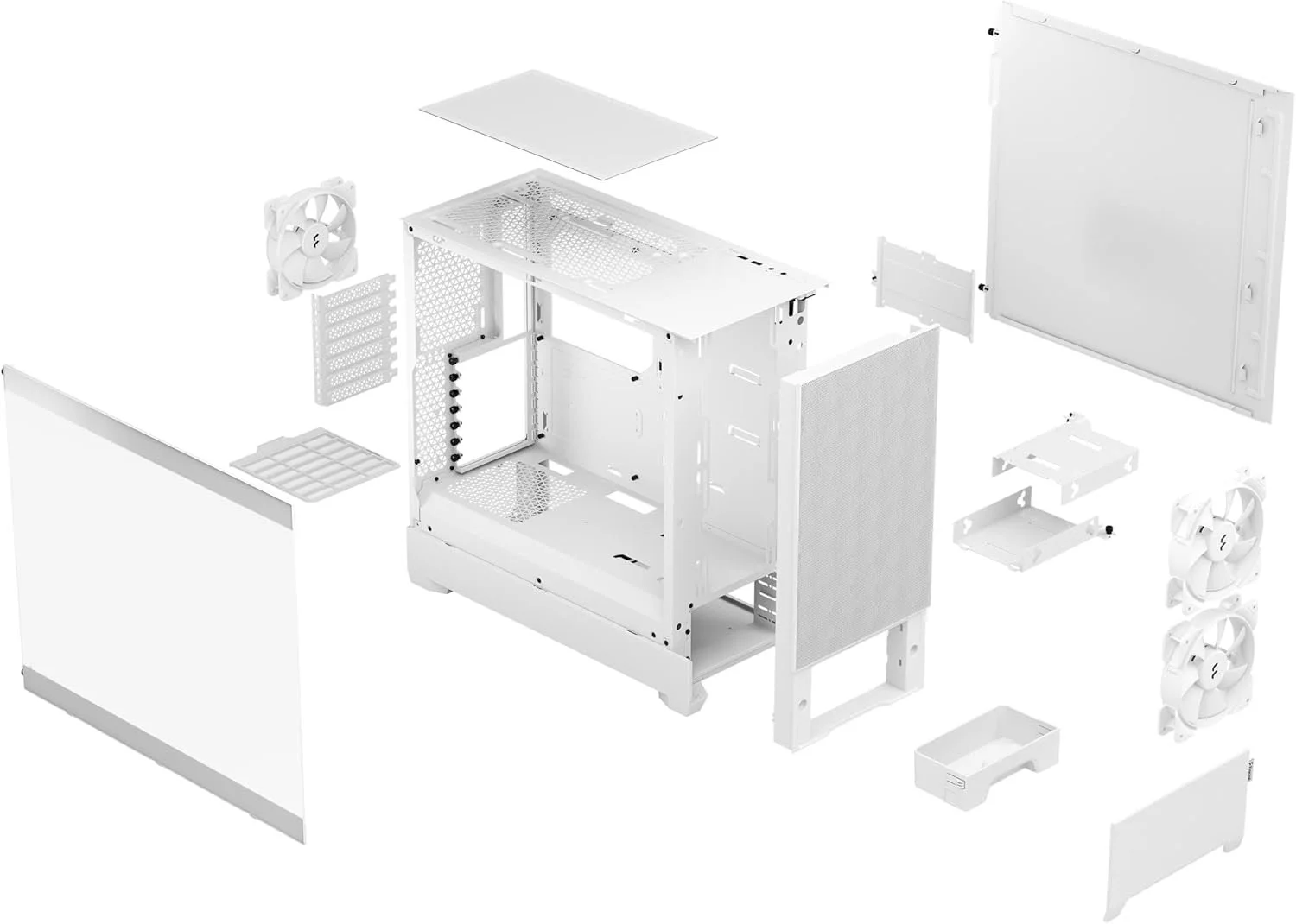 Корпус Fractal Design Pop Air / без БП / ATX, mATX, Mini-ITX / Midi-Tower / 3x120mm ARGB / Glass / USB 2.0 / White, фото №12