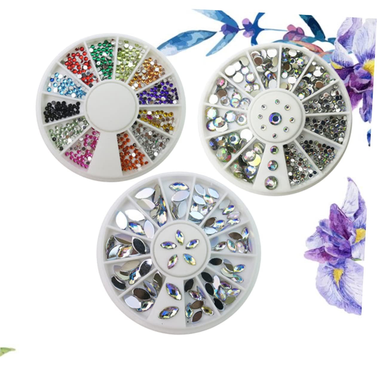 Набір для дизайну нігтів FRCOLOR з 6 предметів з кольоровими діамантами, фото №4