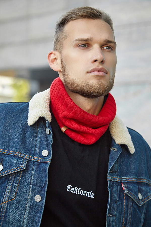 Шарф-хомут Реал Бракстон червоний, фото №1