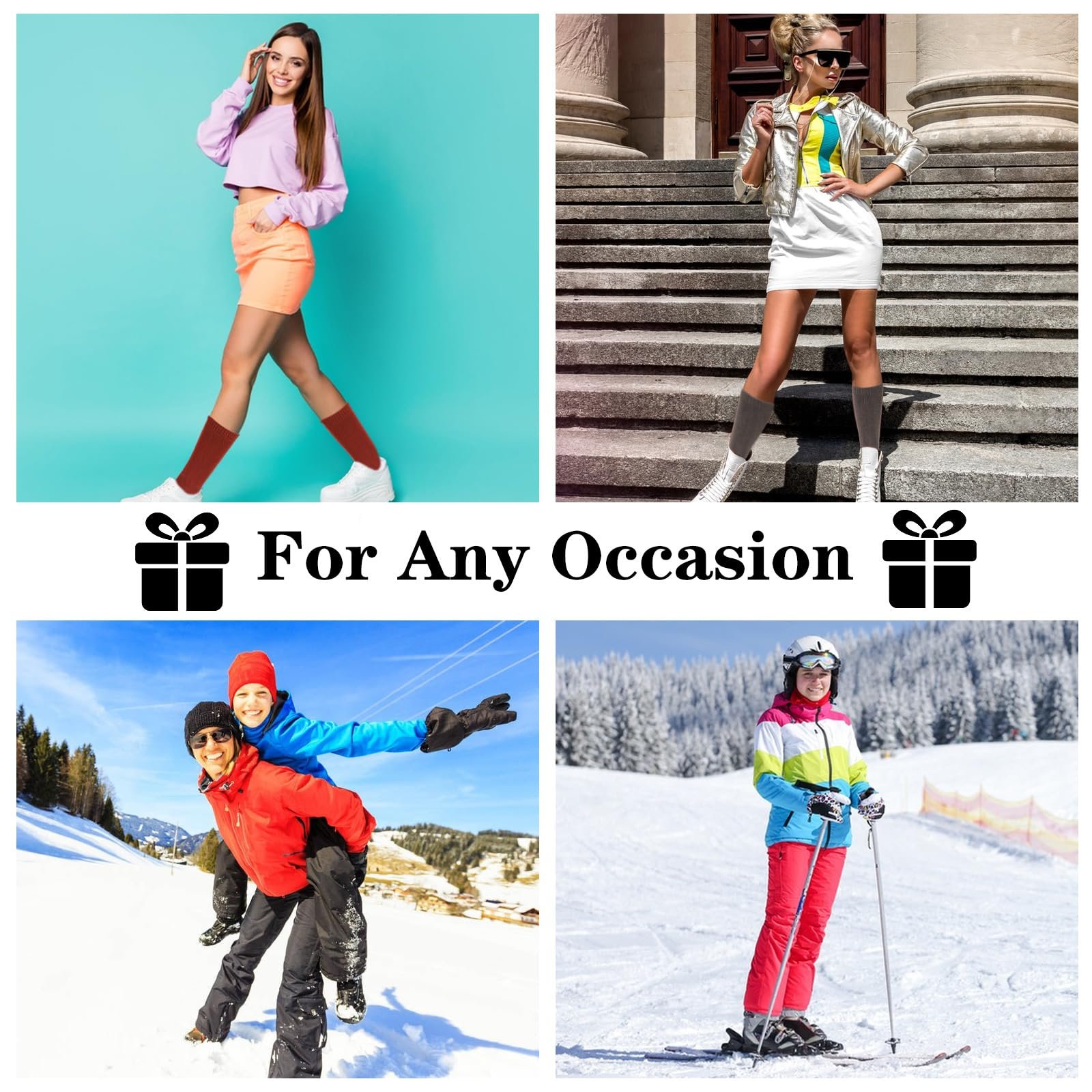 Носки Fadcaer, 3 пары, женские, до колена, мягкие, толстые, удобные, теплые зимние, длинные, свободные, вязаные чулки, размер 4-7, фото №7