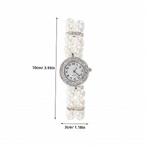 OATIPHO Элегантный женский браслет с жемчугом и стразами, устойчивый к царапинам, прочное ювелирное изделие из пластика и сплава, универсальный декоративный аксессуар synthetic.ua - Фото 1