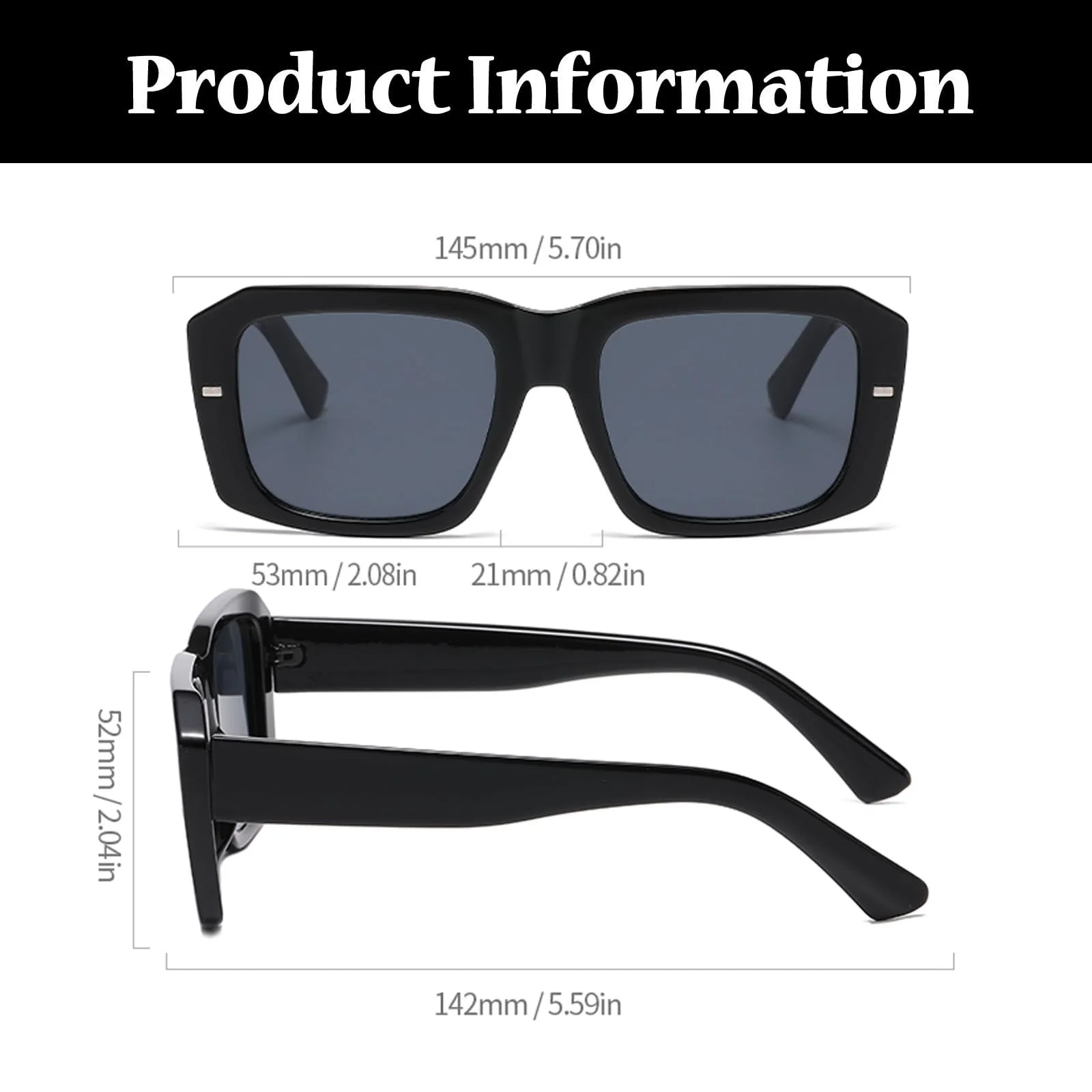 Вінтажні прямокутні сонцезахисні окуляри LJCZKA для жінок і чоловіків, 90-х років, фото №3