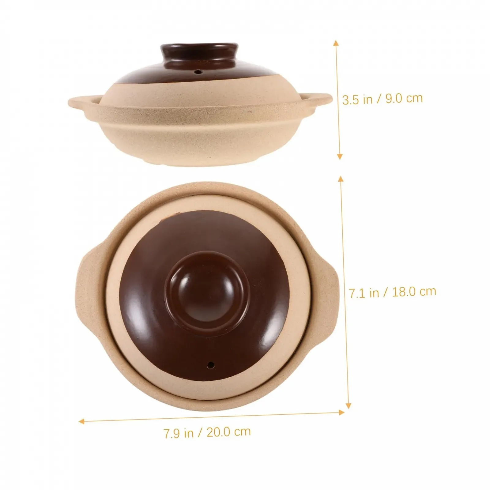 Каструля Sosoport керамічна з кришкою для газової плити подвійні ручки, фото №5