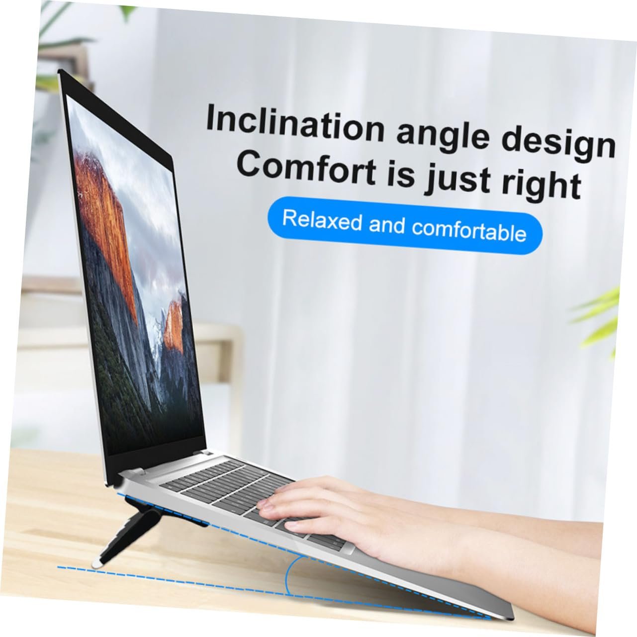 Підставка для ноутбука SHOWERORO, 2 шт., портативна, невидима, легка, для покращеного відведення тепла та ергономічного набору тексту за столом, фото №8
