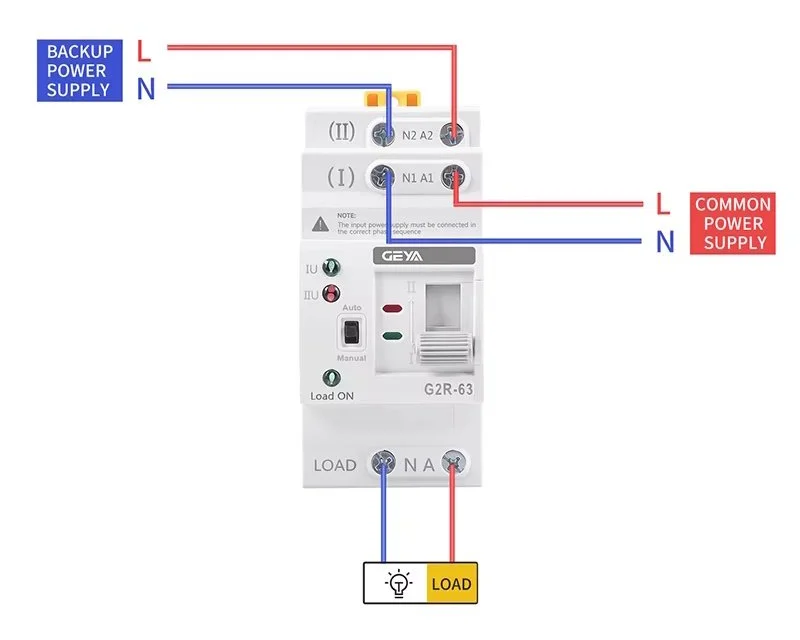Автомат ввода резерва GEYA G2R 2P 63A 220V АВР, фото №6