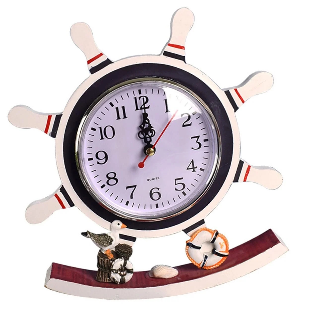 Настольные часы FUNOMOCYA Mediterrane, дизайн штурвала, винтажный стиль, фото №1 Настольные часы FUNOMOCYA Mediterrane, дизайн штурвала, винтажный стиль, фото №1