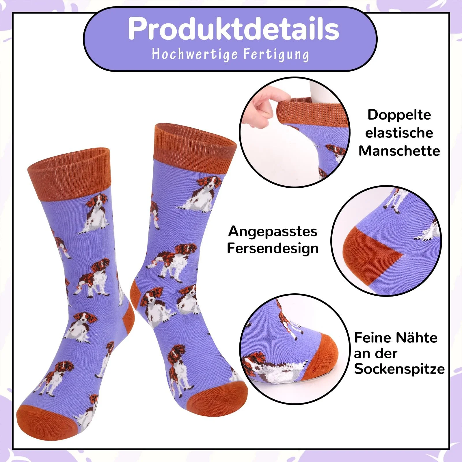 Носки Kaempe, 5 пар, размер 37-44 (36-41), с рисунками, фото №3