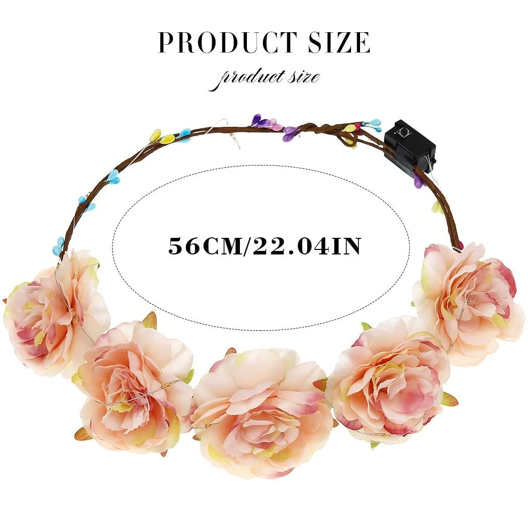 Вінок для волосся зі світлодіодними квітами Zoestar, фото №3 Вінок для волосся зі світлодіодними квітами Zoestar, фото №3