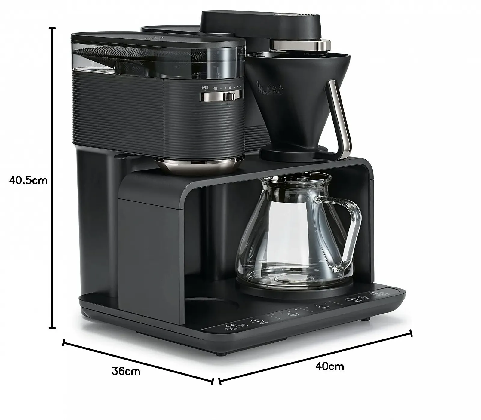 Кофеварка капельная Melitta EPOS + AMANO 1024-01 1515 Вт Black and Silver, фото №8