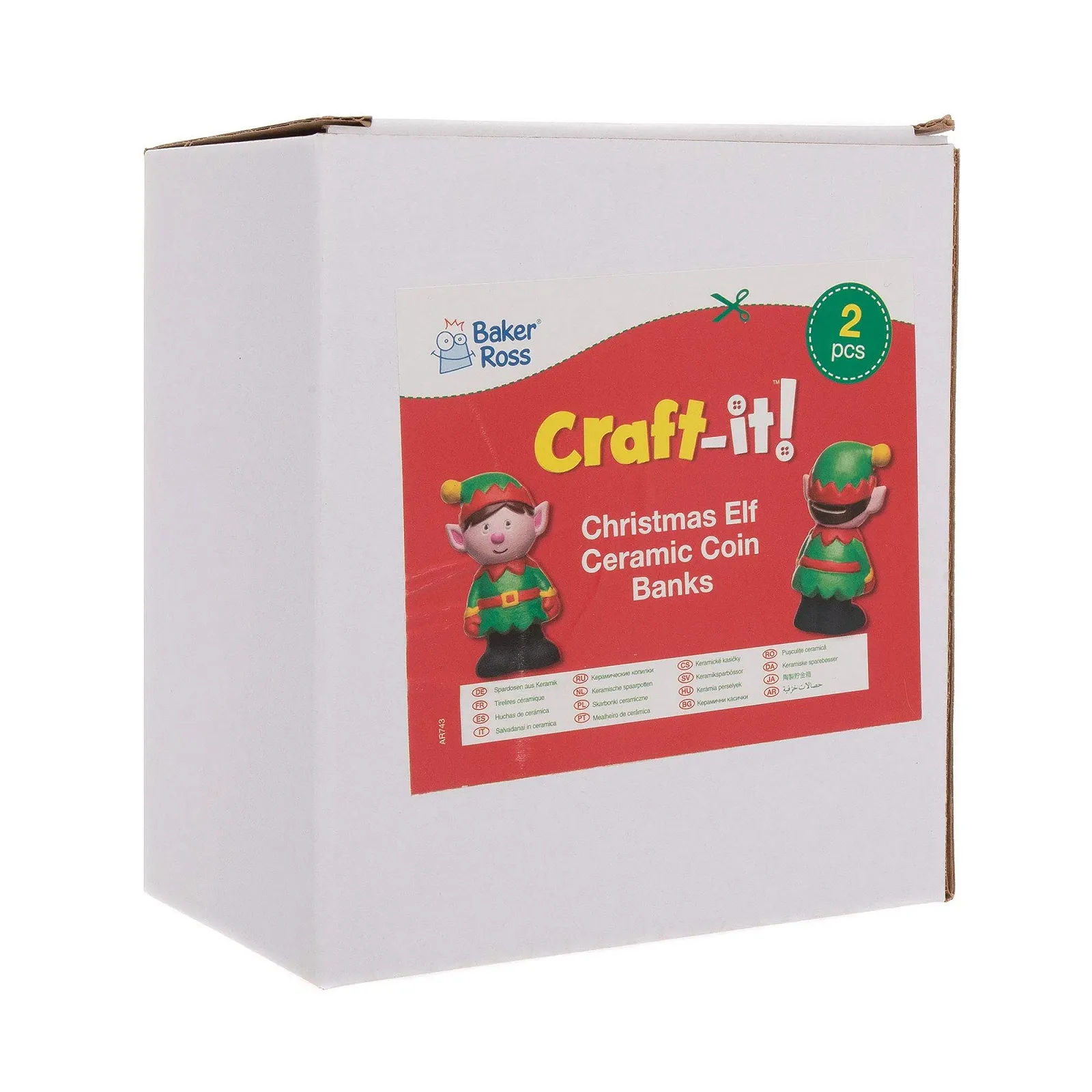 Копилки Baker Ross Рождественский эльф керамические набор из 2 шт., фото №5