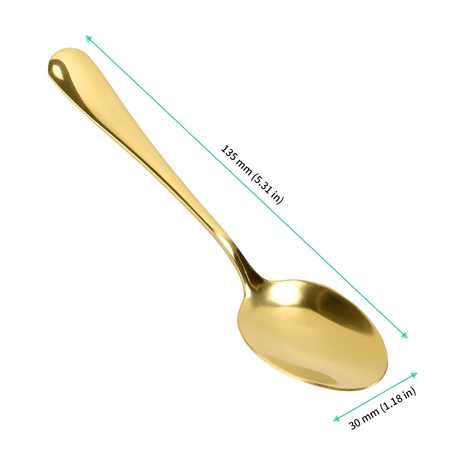 Ложки чайні FUNSUEI, 25 шт, золотисті, 13.5 см, з нержавіючої сталі, для чаю, кави, десертів, фото №2
