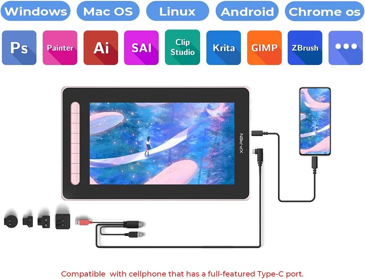 Графічний планшет 11.9'' XP-PEN Artist 12 2nd Gen Рожевий, фото №5