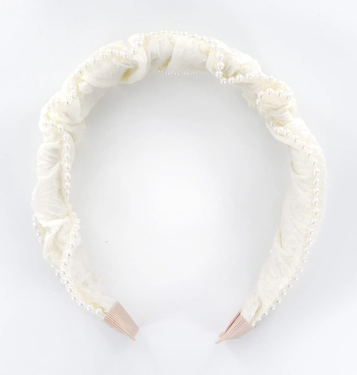 Обруч Axy з перлинами Модний дизайн HRM Кремово-білий, фото №5