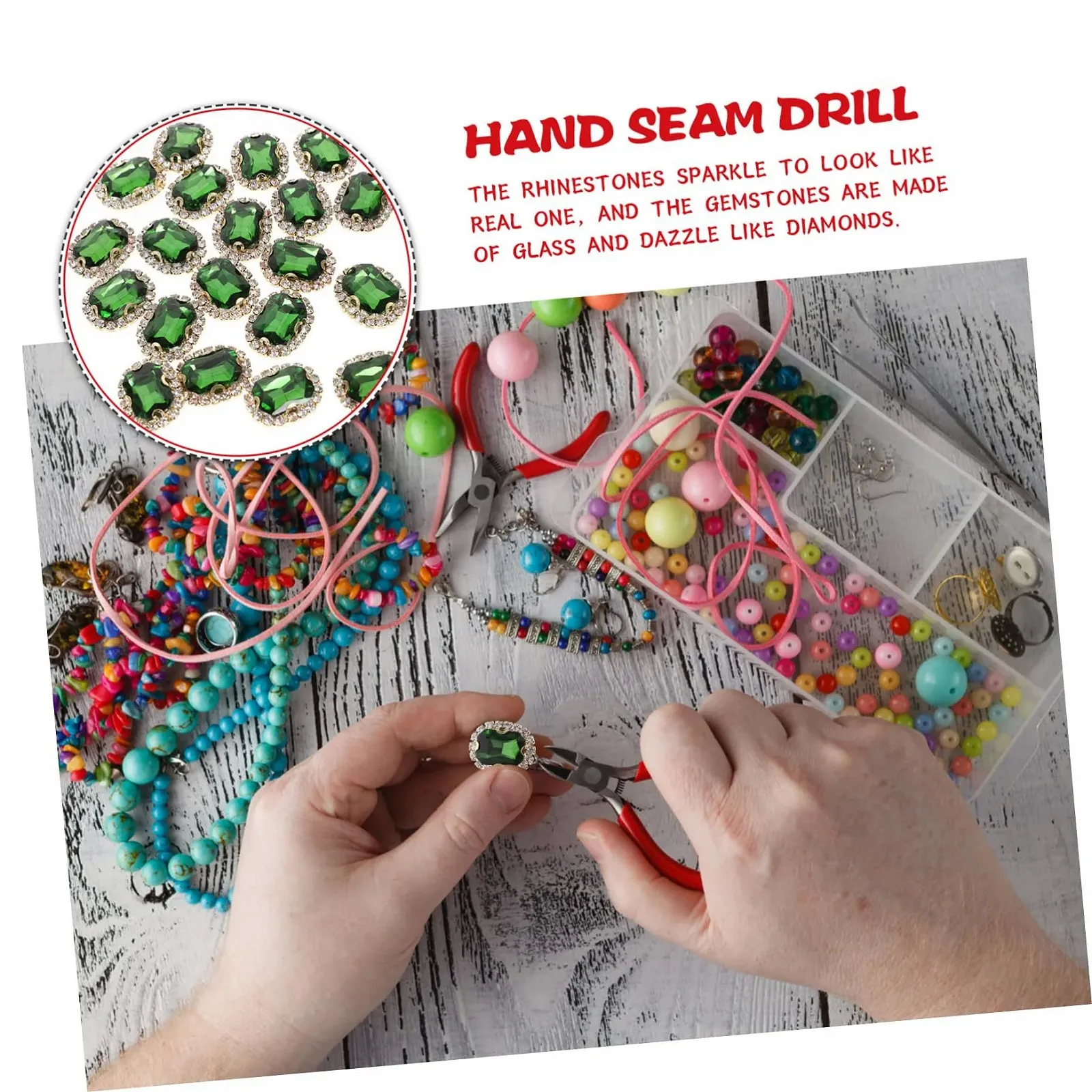 Стрази Скляні 20 шт. Декоративні стрази для одягу та DIY-проектів, фото №9